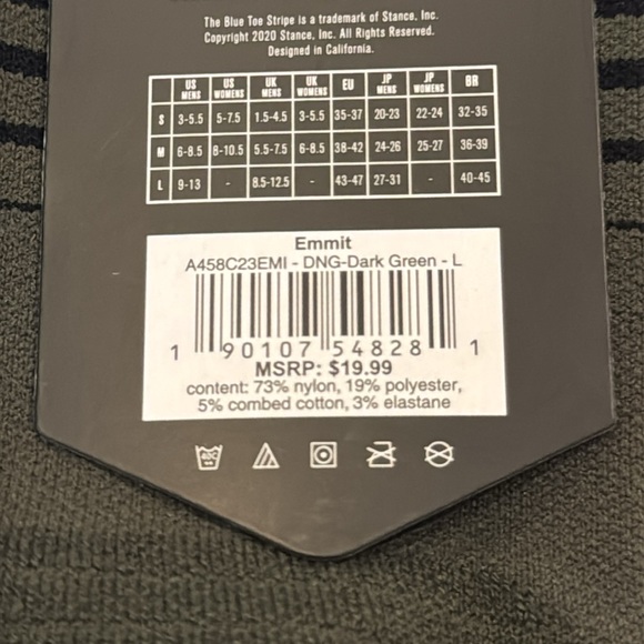 STANCE MEN’S PERFORMANCE FRESHTEK W/INFIKNIT SIZE LARGE EMMITT DARK GREEN NWT - Picture 6 of 6